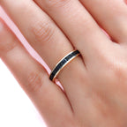 9K Yellow Gold Indicolite Half Eternity Ring 1.08 Ct.