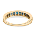 9K Yellow Gold Indicolite Half Eternity Ring 1.08 Ct.