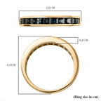 9K Yellow Gold Indicolite Half Eternity Ring 1.08 Ct.