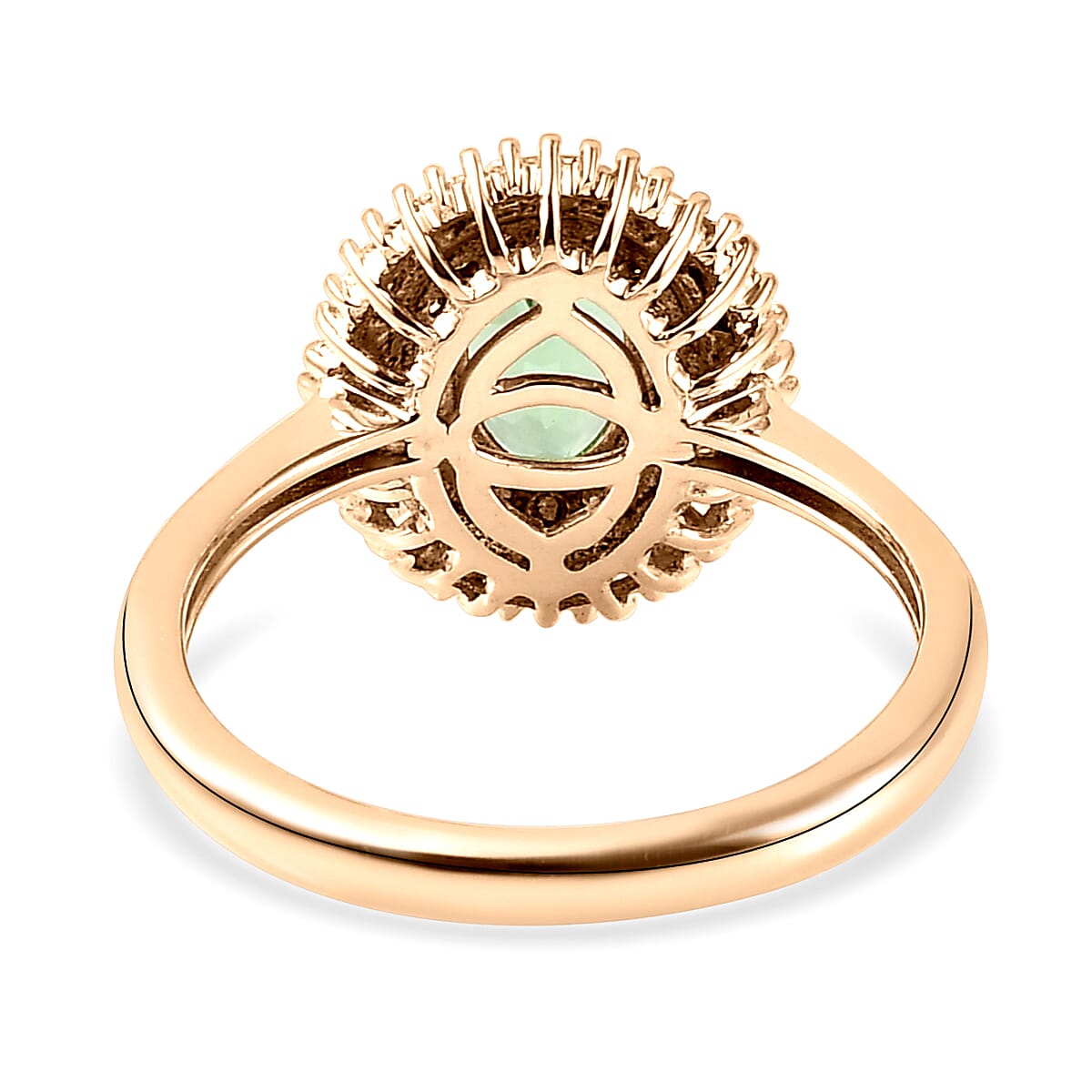 9K Yellow Gold Halo AA Tsavorite Garnet and Diamond Ring 1.09 Ct. 8728792 5