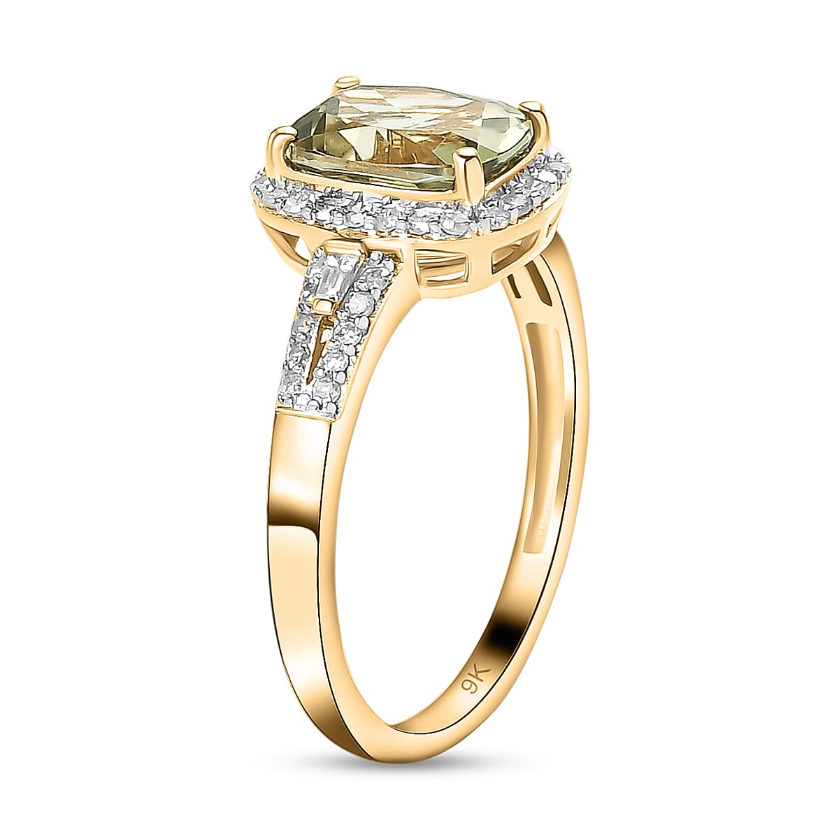 9K Yellow Gold Halo AA Turkizite Ring with Diamond 1.79 Ct. 8733717 3