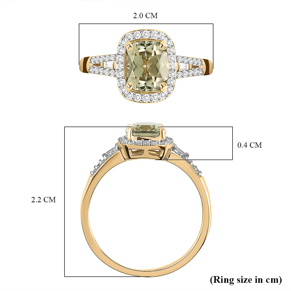 9K Yellow Gold Halo AA Turkizite Ring with Diamond 1.79 Ct. 8733717 5
