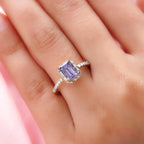 9K Yellow Gold Tanzanite and Diamond Halo Ring 1.85 Ct.