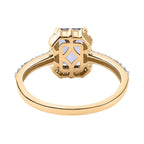 9K Yellow Gold Tanzanite and Diamond Halo Ring 1.85 Ct.