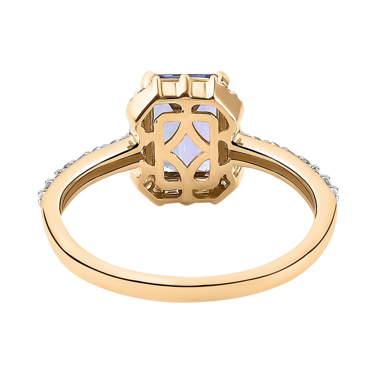 9K Yellow Gold Tanzanite and Diamond Halo Wedding Band Ring 1.85 Ct. 8728019 5