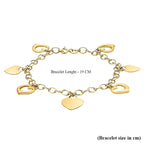 9K Yellow Gold Heart Charms Bracelet 7 Inch, 4.7 grams