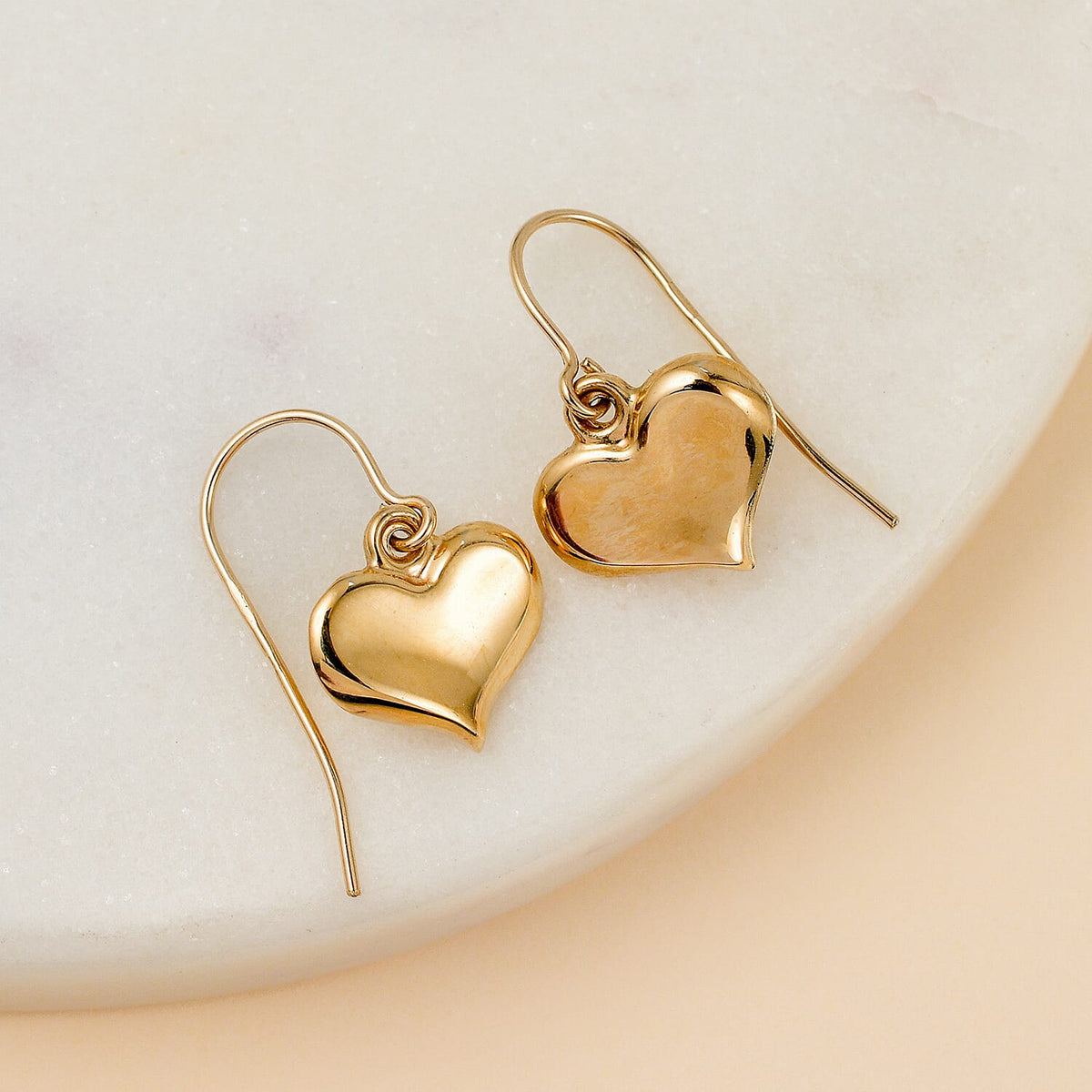 9K Yellow Gold Heart Earrings 7674410 1