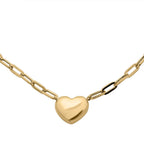 Royal Bali Collection- 9K Yellow Gold Heart Necklace (Size - 20), Gold Wt. 8.75 Gms