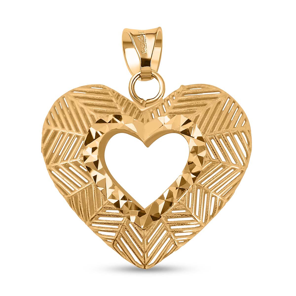 9K Yellow Gold Heart Pendant 7673006 0