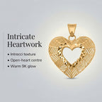 9K Yellow Gold Intrecci Heart Pendant