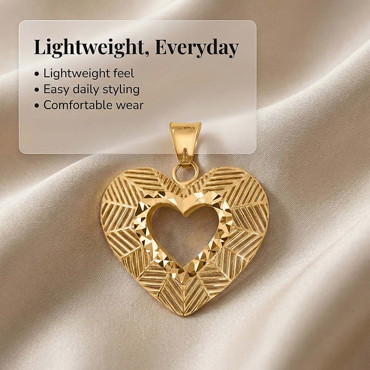 9K Yellow Gold Heart Pendant 7673006 3