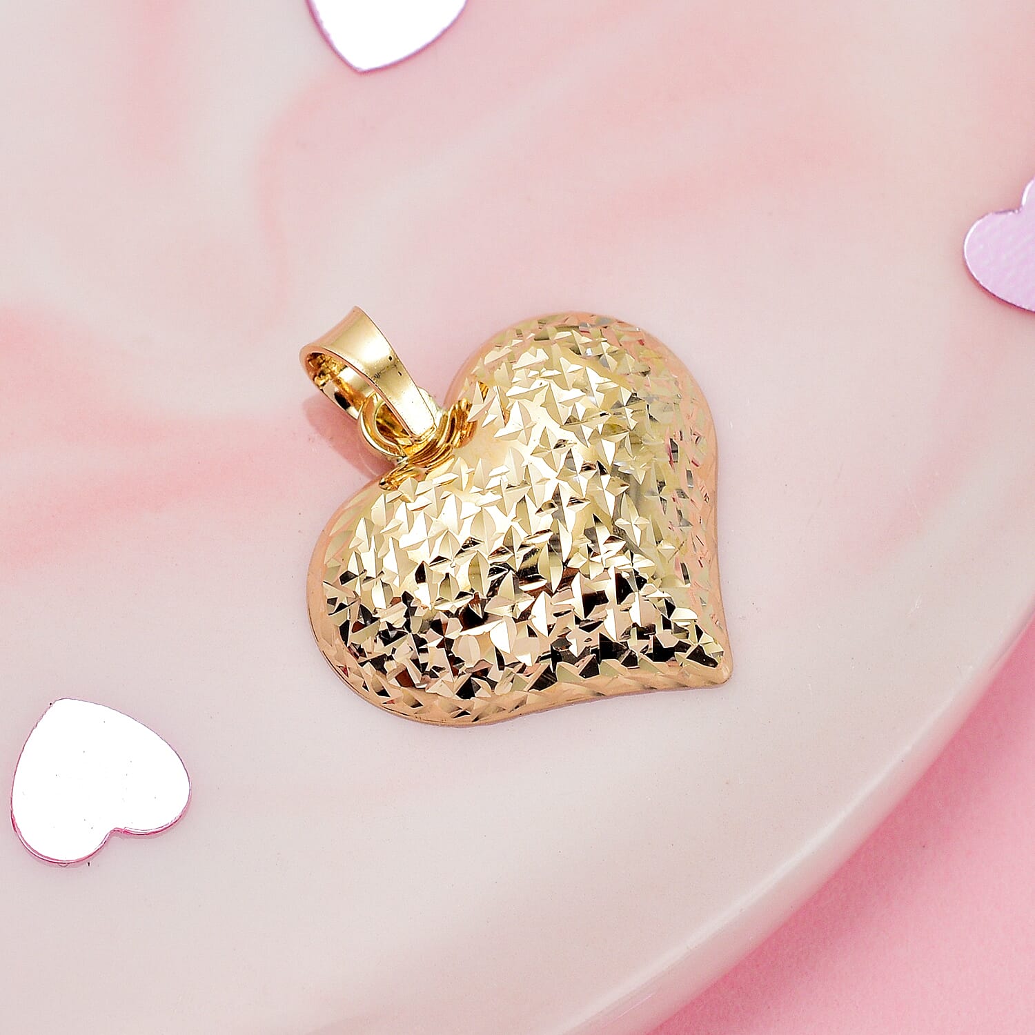 9K Yellow Gold Heart Pendant 7732346 2