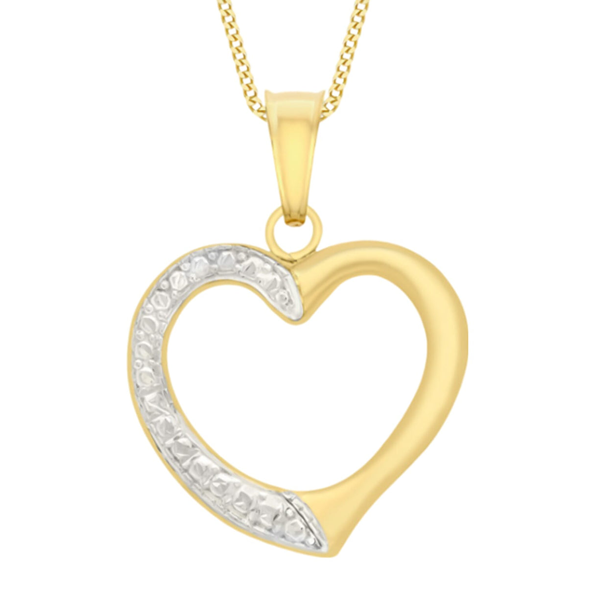 Pick OF The Show - 9K Yellow &amp; White Gold Heart Pendant 8055390 0