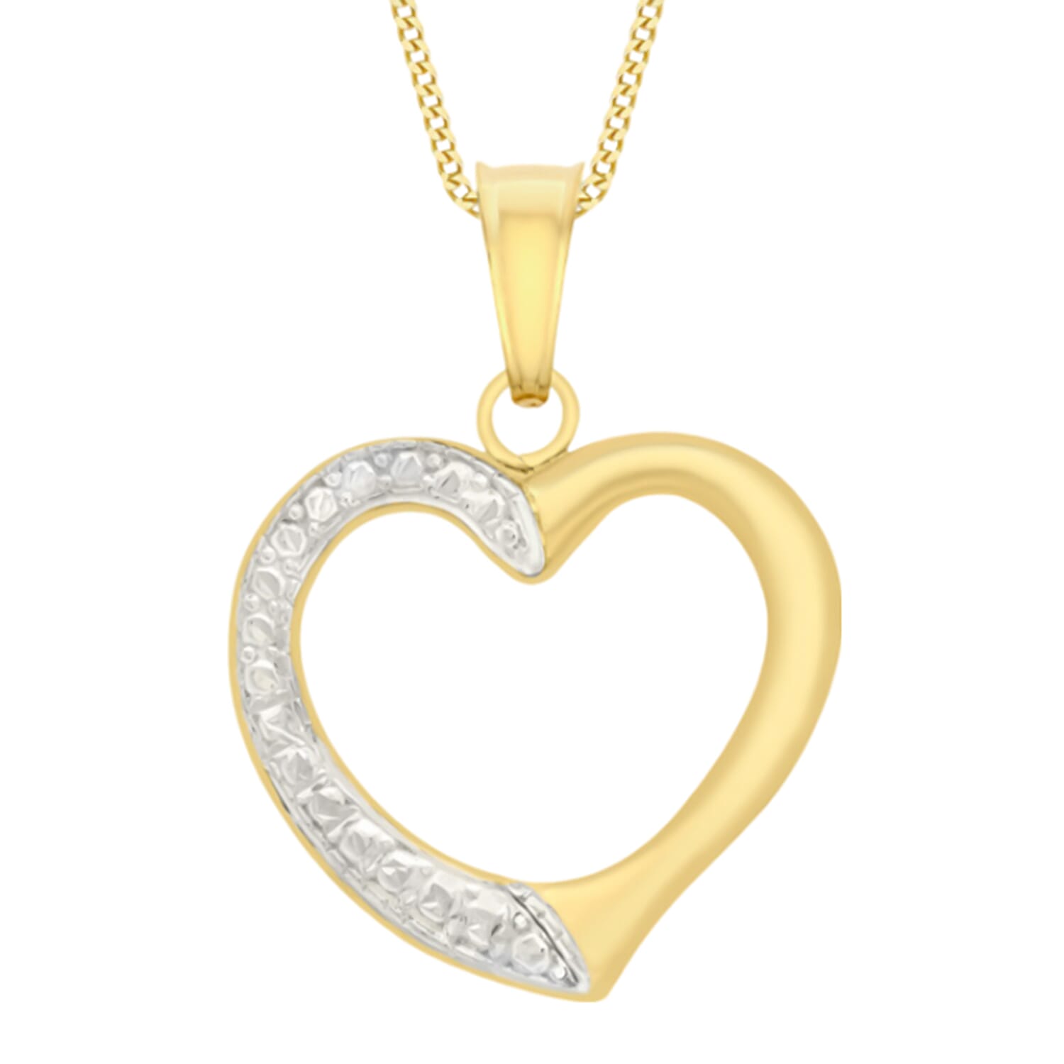 Pick OF The Show - 9K Yellow &amp; White Gold Heart Pendant 8055390 0