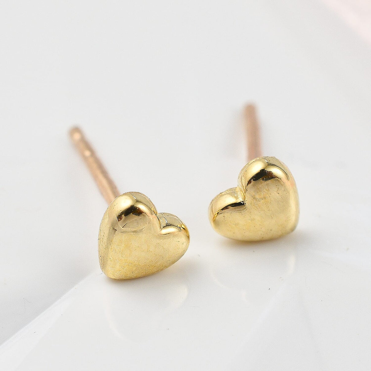 9K Yellow Gold Heart Stud Earrings 7674393 1