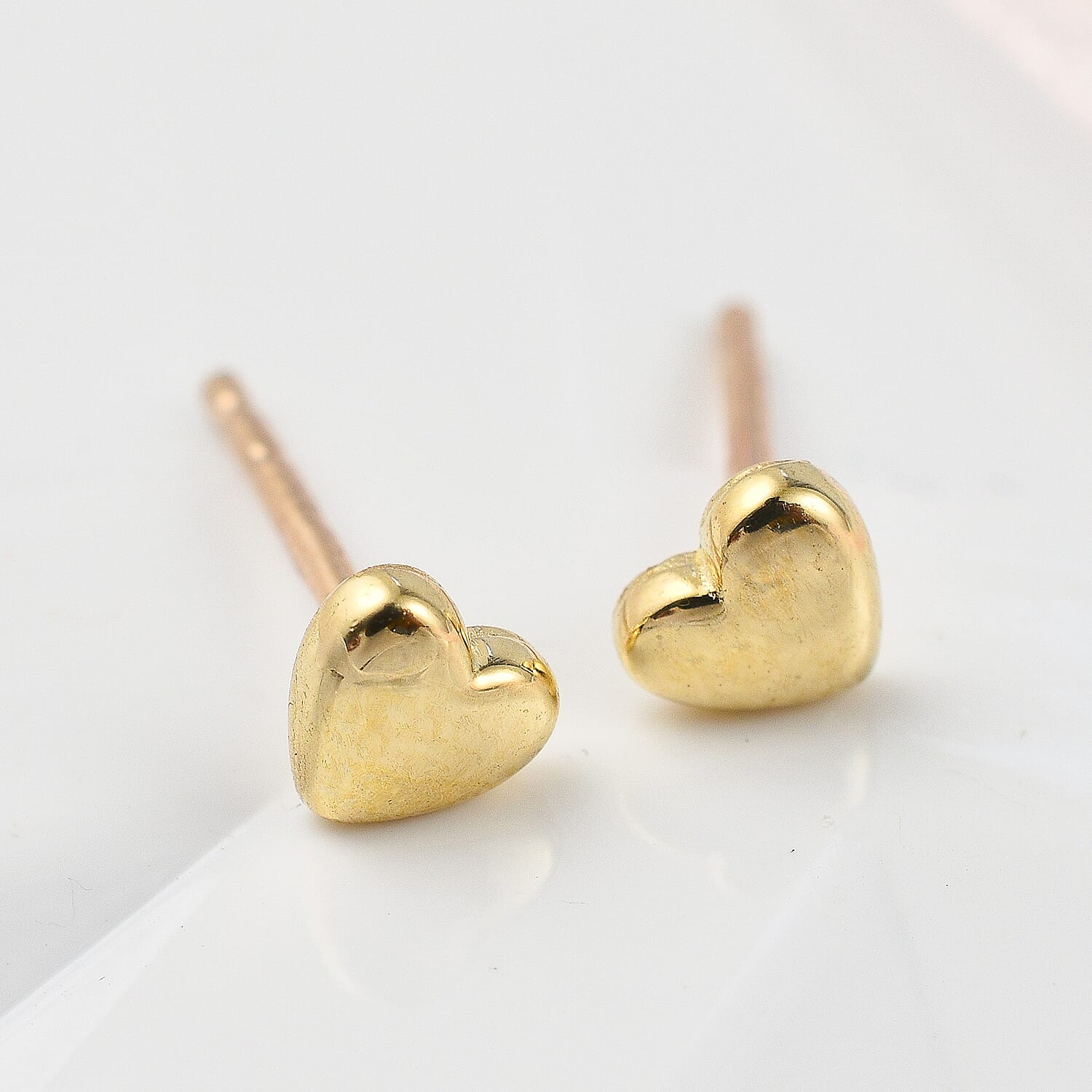9K Yellow Gold Heart Stud Earrings 7674393 1