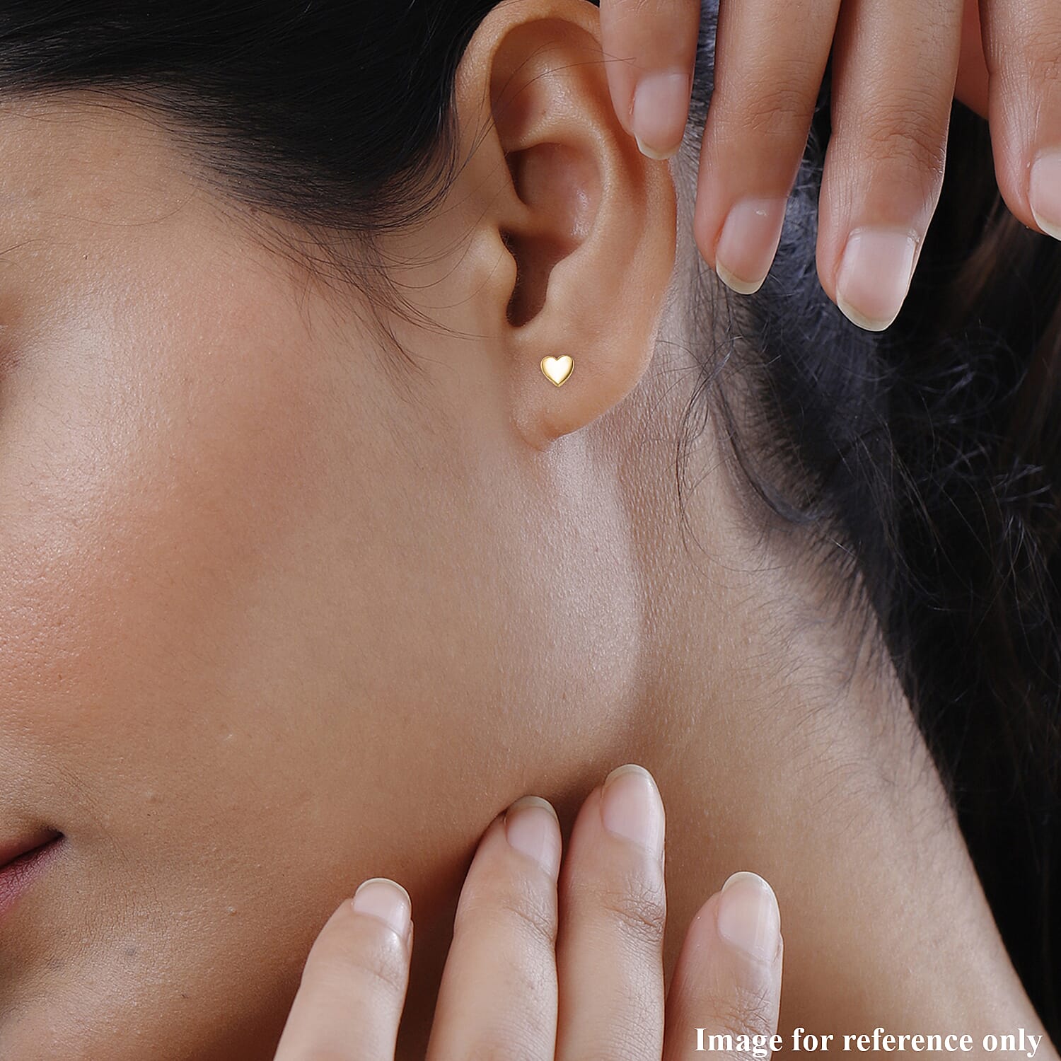 9K Yellow Gold Heart Stud Earrings 7674393 2