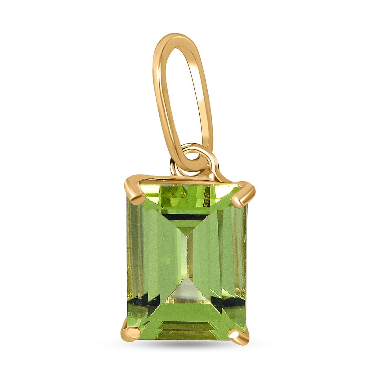 9K Yellow Gold Hebei Peridot Solitaire Pendant 1.66 Ct. 7543797 0