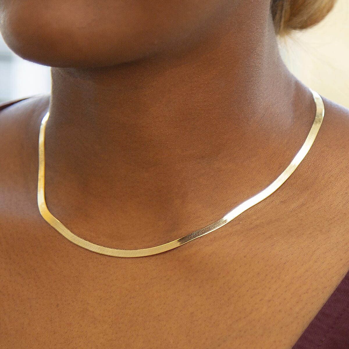 9K Yellow Gold Herringbone Chain 16 Inch 7190066 3