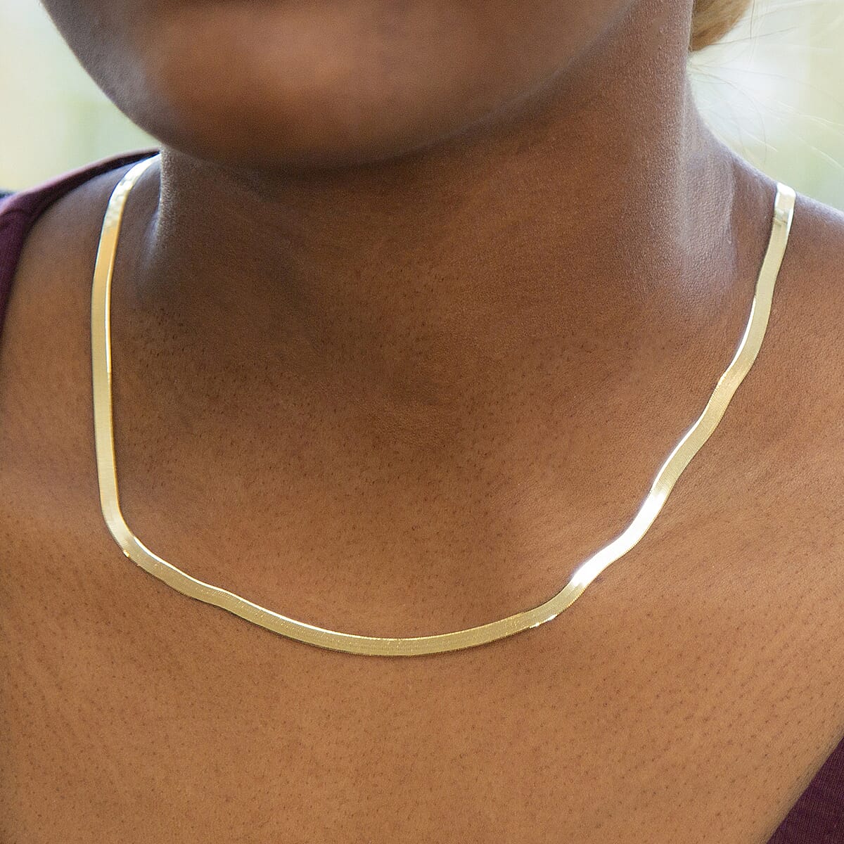 9K Yellow Gold Herringbone Chain 18 Inch 7078101 5