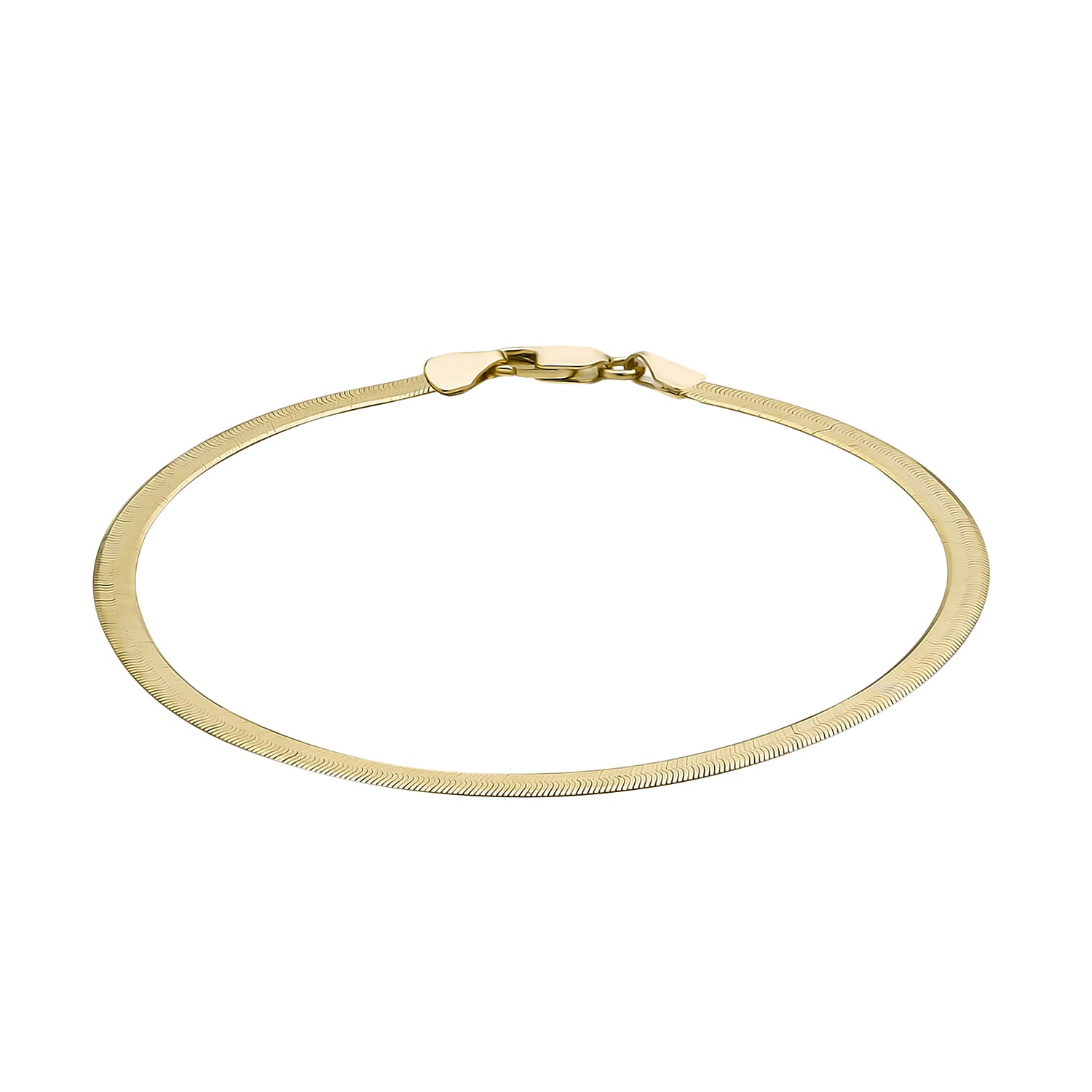 9K Yellow Gold Herringbone Chain Bracelet 7.5 Inch 3.9 grams 6093029 0