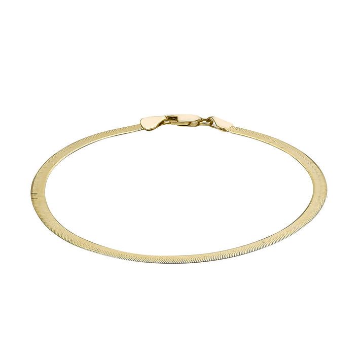 9K Yellow Gold Herringbone Chain Bracelet 7.5 Inch 3.9 grams 6093029 1