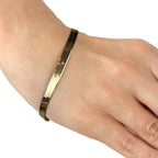 9K Yellow Gold Herringbone Chain Bracelet 7.5 Inch, 3.9 grams