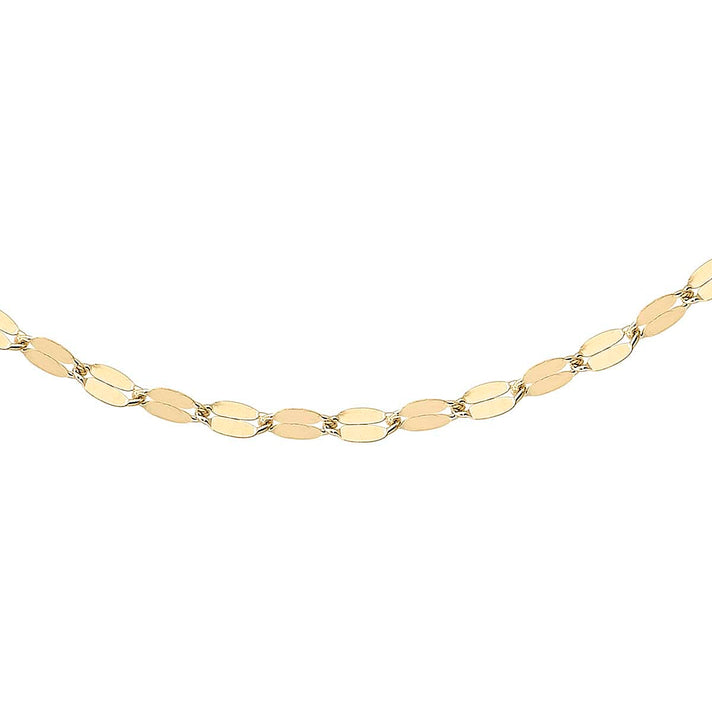 9K Yellow Gold High Finish 1.8MM Forzatina Chain 18 Inch 0.9 grams 6093075 1