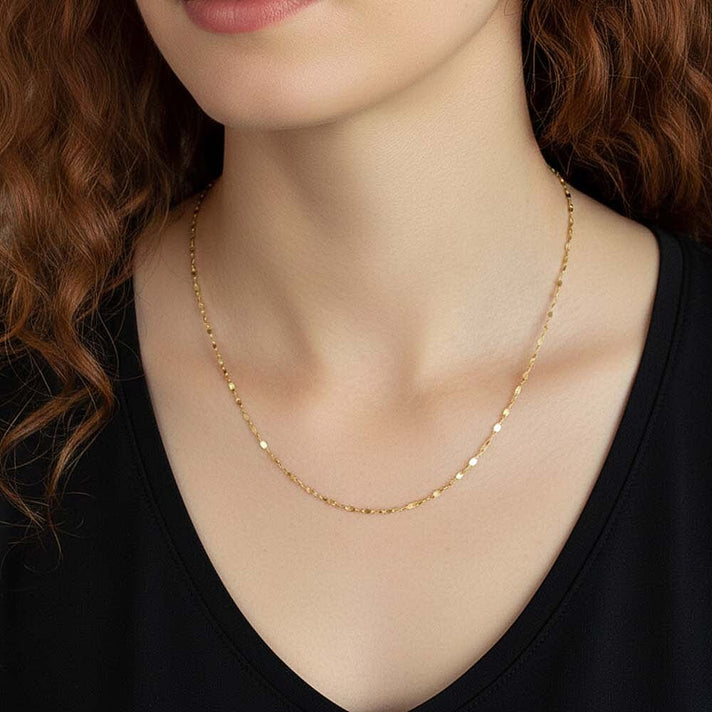 9K Yellow Gold High Finish 1.8MM Forzatina Chain 18 Inch 0.9 grams 6093075 2
