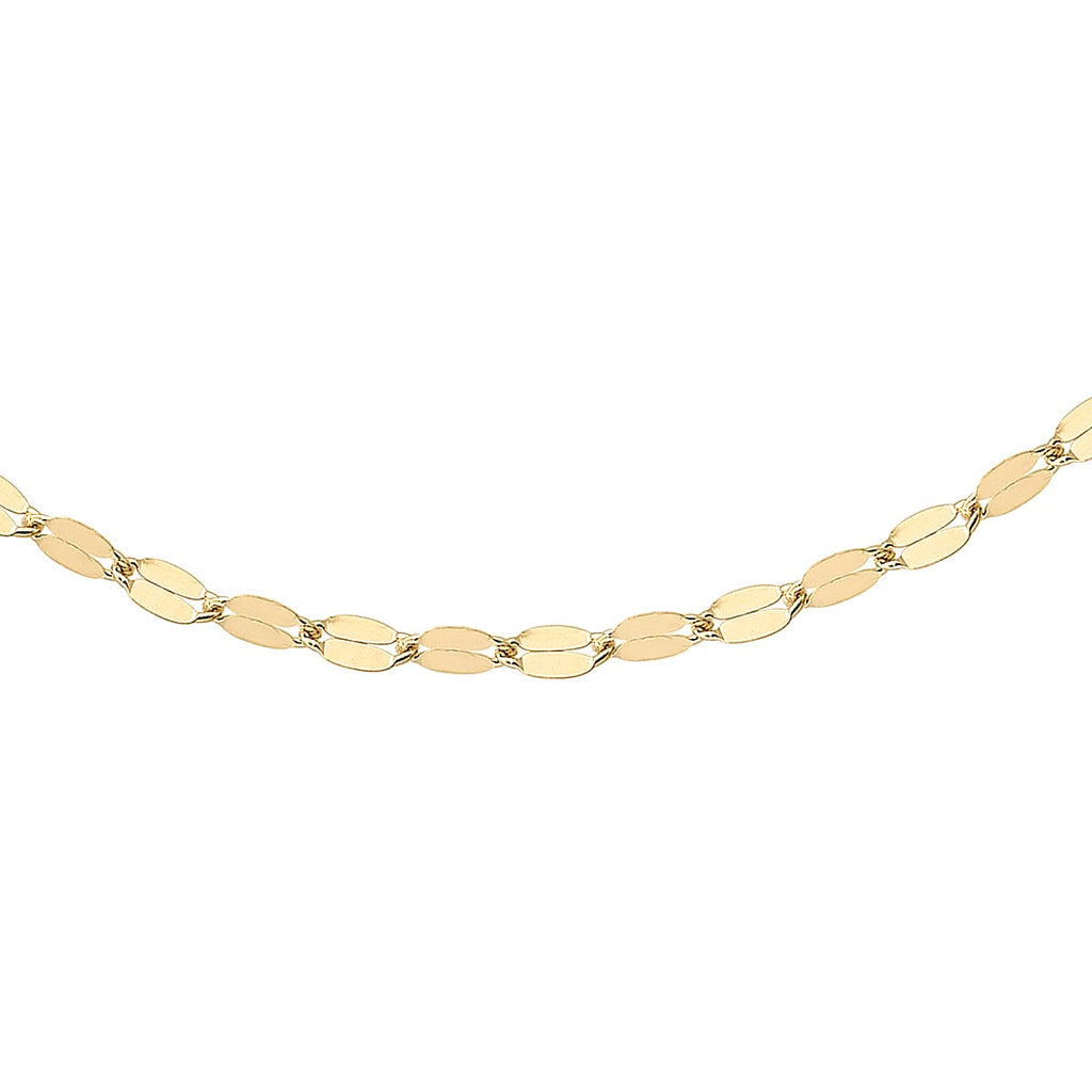 9K Yellow Gold High Finish 1.8MM Forzatina Chain 20 Inch, 0.97 grams