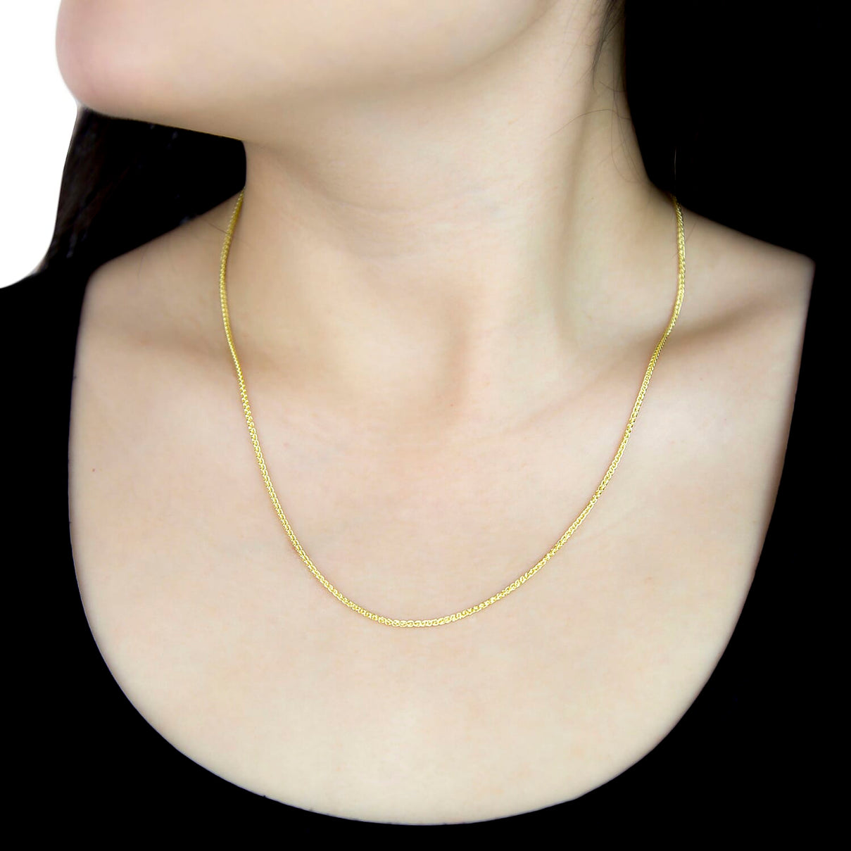 9K Yellow Gold High Finish 1.4MM Spiga Chain 18 Inch 3.1 grams 6093077 1