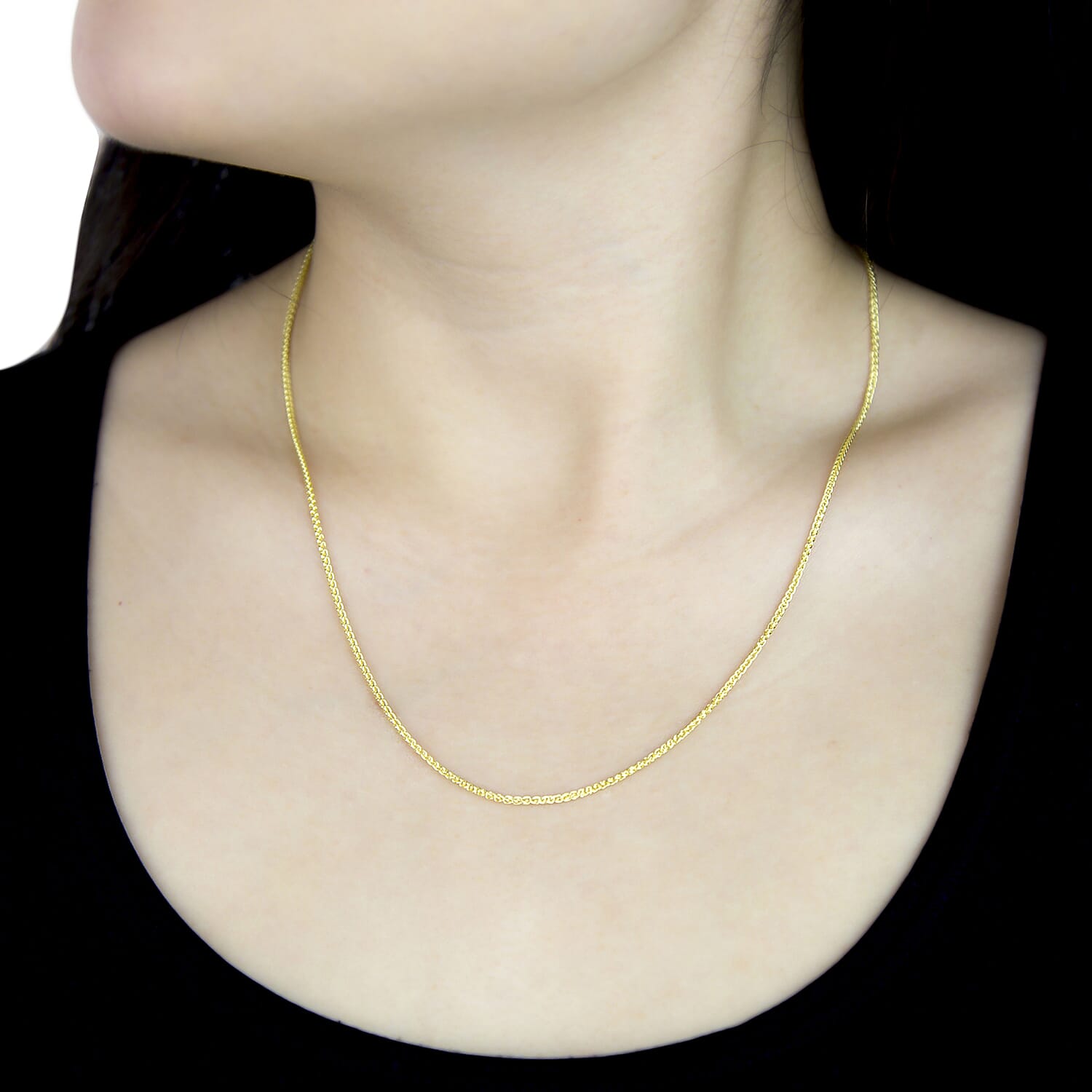 9K Yellow Gold High Finish 1.4MM Spiga Chain 18 Inch 3.1 grams 6093077 1