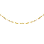 9K Yellow Gold High Finish 2.3MM Paper Chain 16 Inch, 1.7 grams