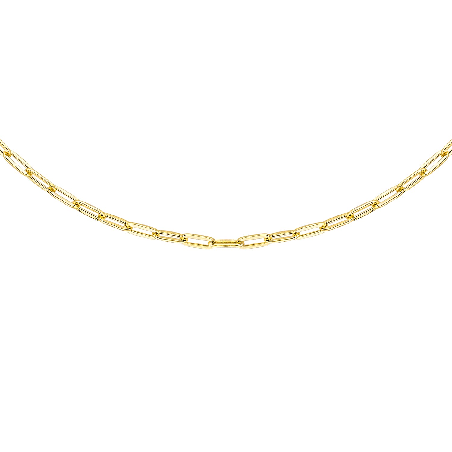 9K Yellow Gold 2.3MM Paperclip Chain with Spring Ring Clasp 16 Inch High Finish 6093059 0