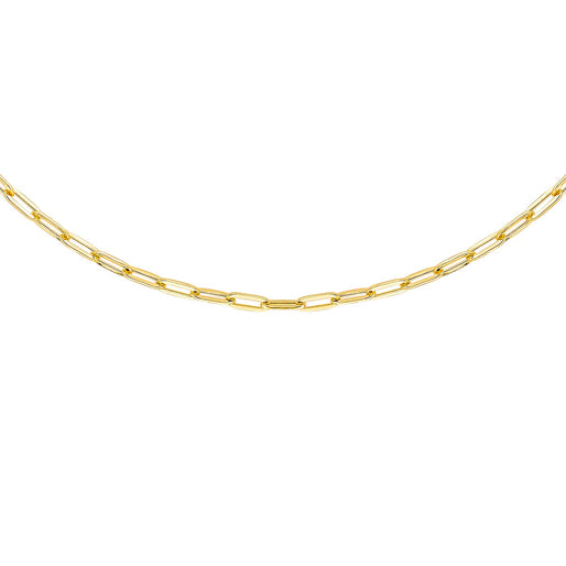9K Yellow Gold High Finish 2.3MM Paper Chain 16 Inch, 1.7 grams