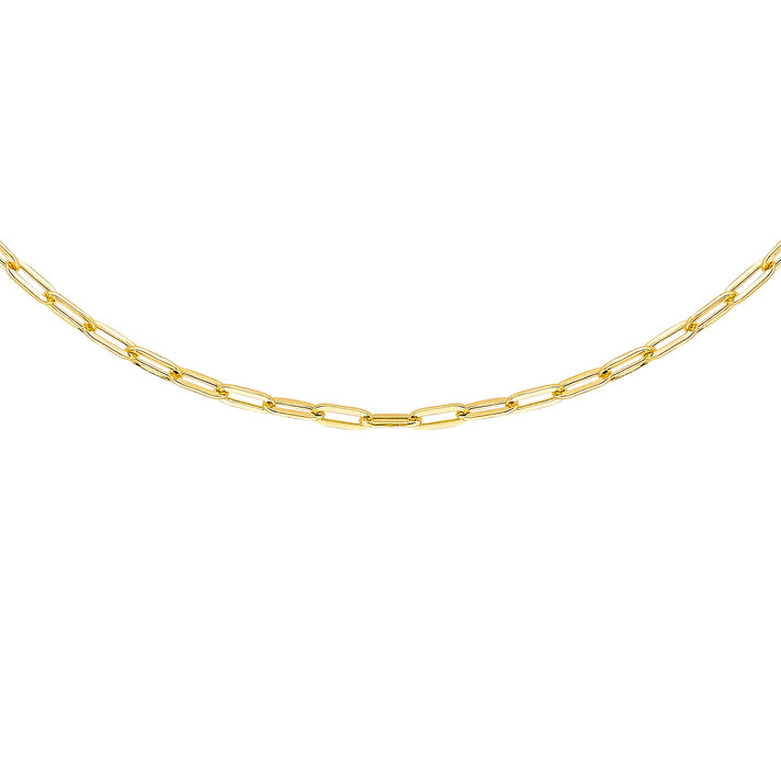9K Yellow Gold 2.3MM Paperclip Chain with Spring Ring Clasp 16 Inch High Finish 6093059 1