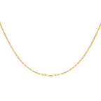 9K Yellow Gold High Finish 2.3MM Paper Chain 16 Inch, 1.7 grams