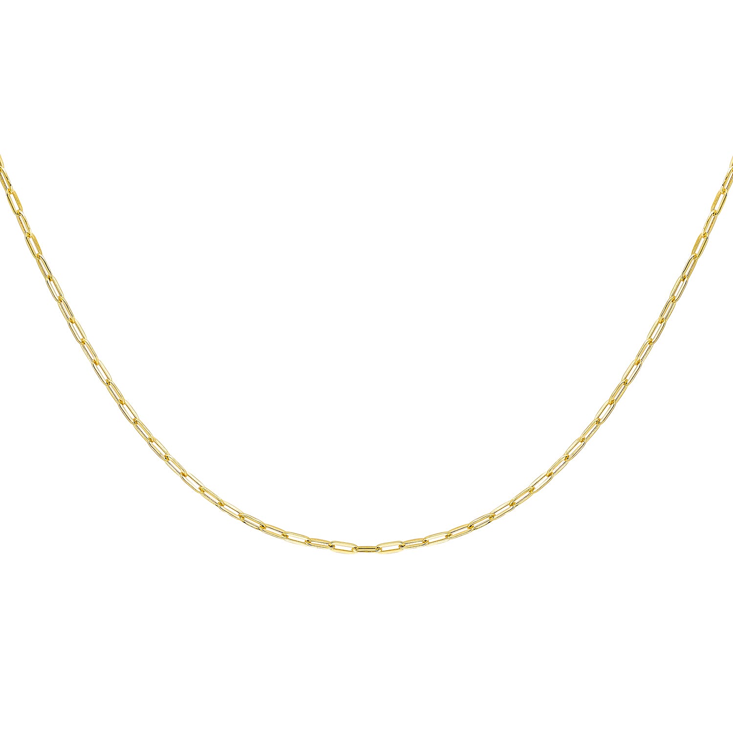 9K Yellow Gold 2.3MM Paperclip Chain with Spring Ring Clasp 16 Inch High Finish 6093059 3