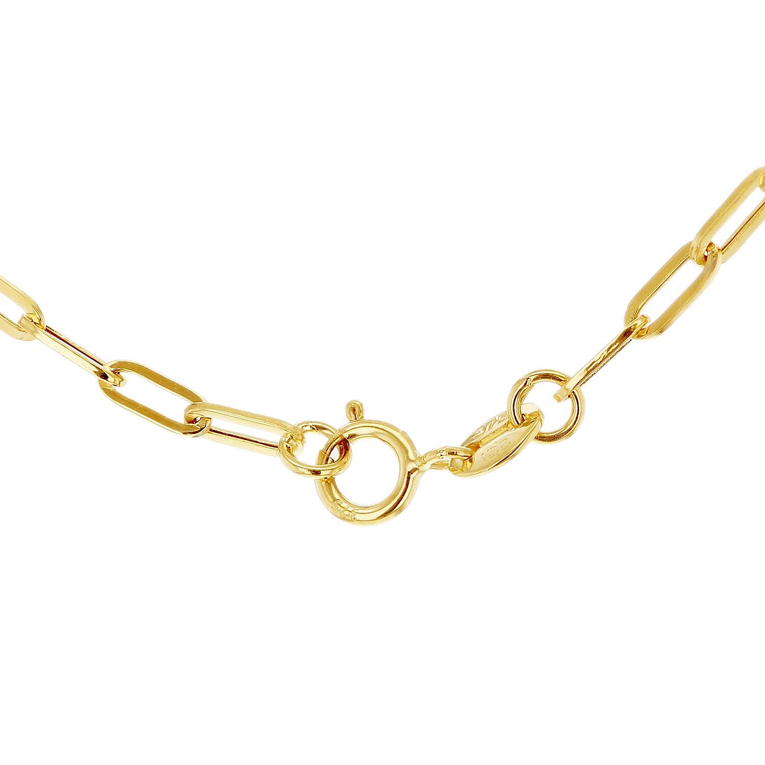 9K Yellow Gold 2.3MM Paperclip Chain with Spring Ring Clasp 16 Inch High Finish 6093059 4