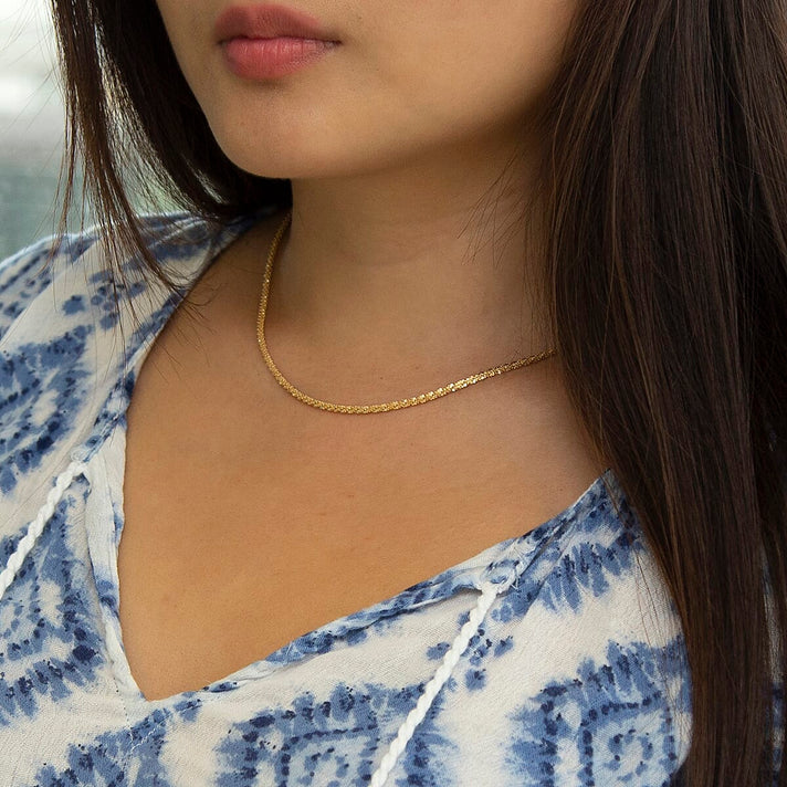 9K Yellow Gold High Finish 2.4MM Tocalle Chain 20 Inch 3.4 grams 6093092 2