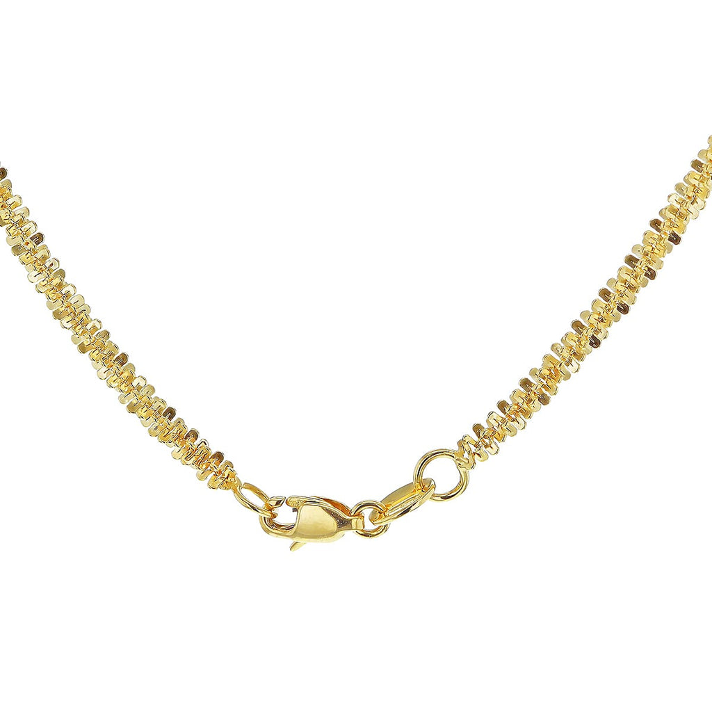 9K Yellow Gold High Finish 2.4MM Tocalle Chain 30 Inch, 5.1 grams
