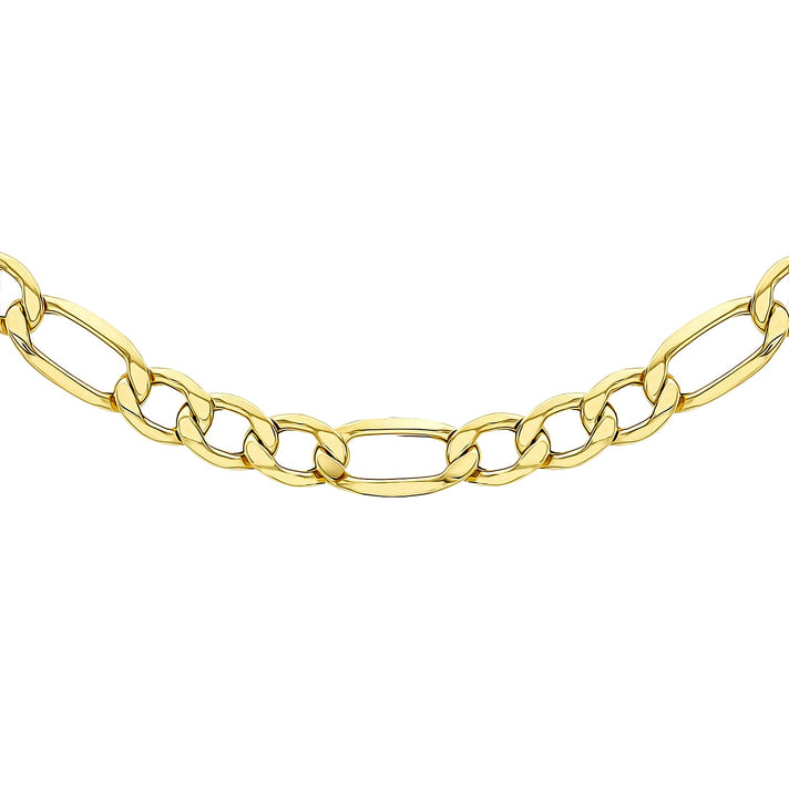9K Yellow Gold High Finish Diamond Cut Figaro Chain 18 Inch 4.9 grams 6093071 1