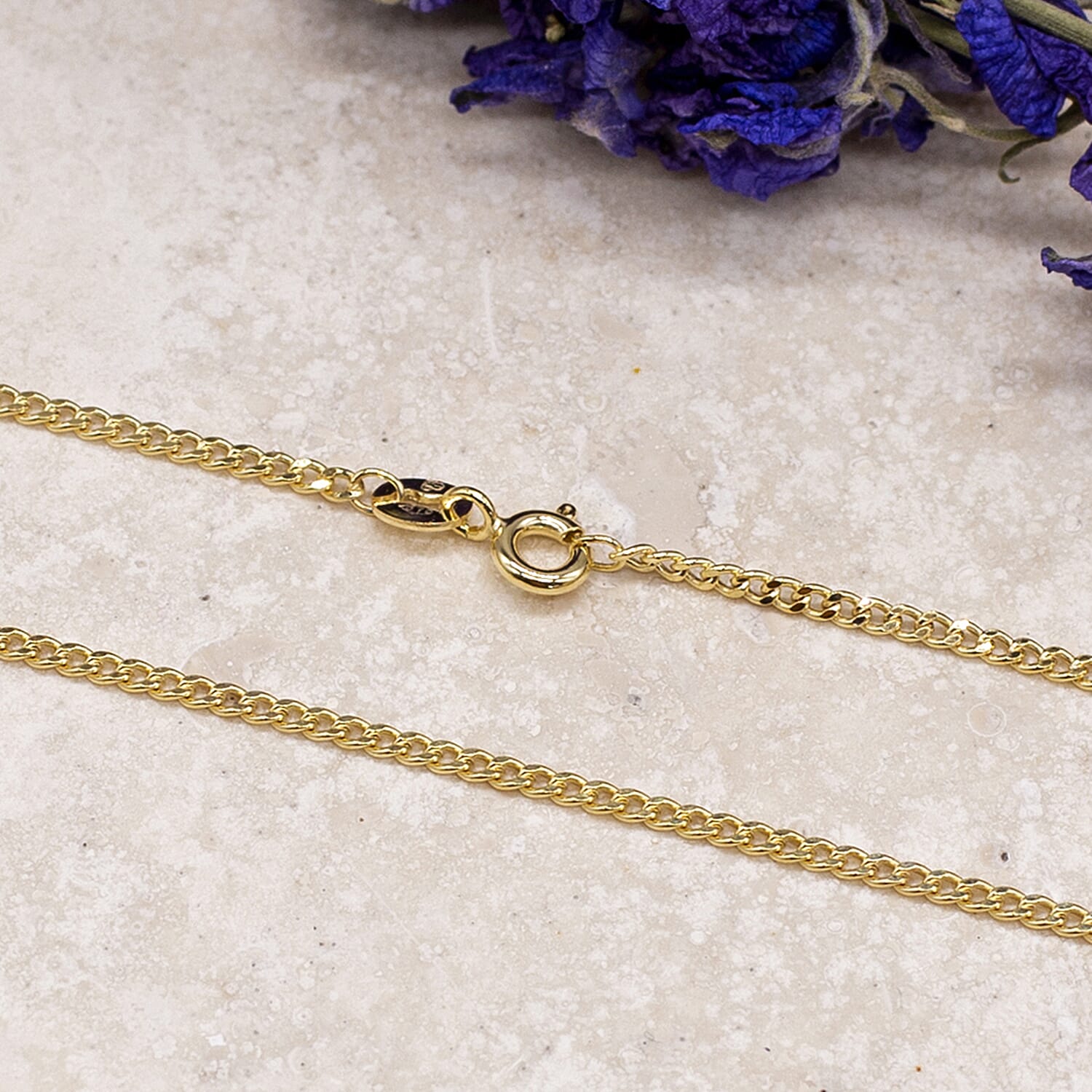 9K Yellow Gold High Finish Flat Curb Chain 22 Inch 2.2 grams 6093095 2
