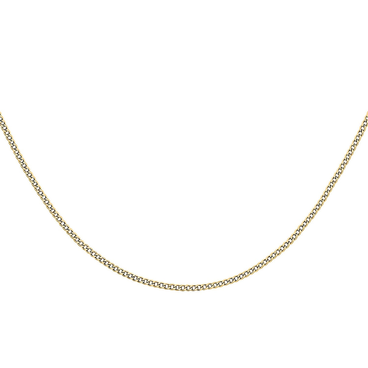 9K Yellow Gold 1.9 MM Curb Chain With Spring Ring Clasp 24 Inch Diamond Cut 6093100 1
