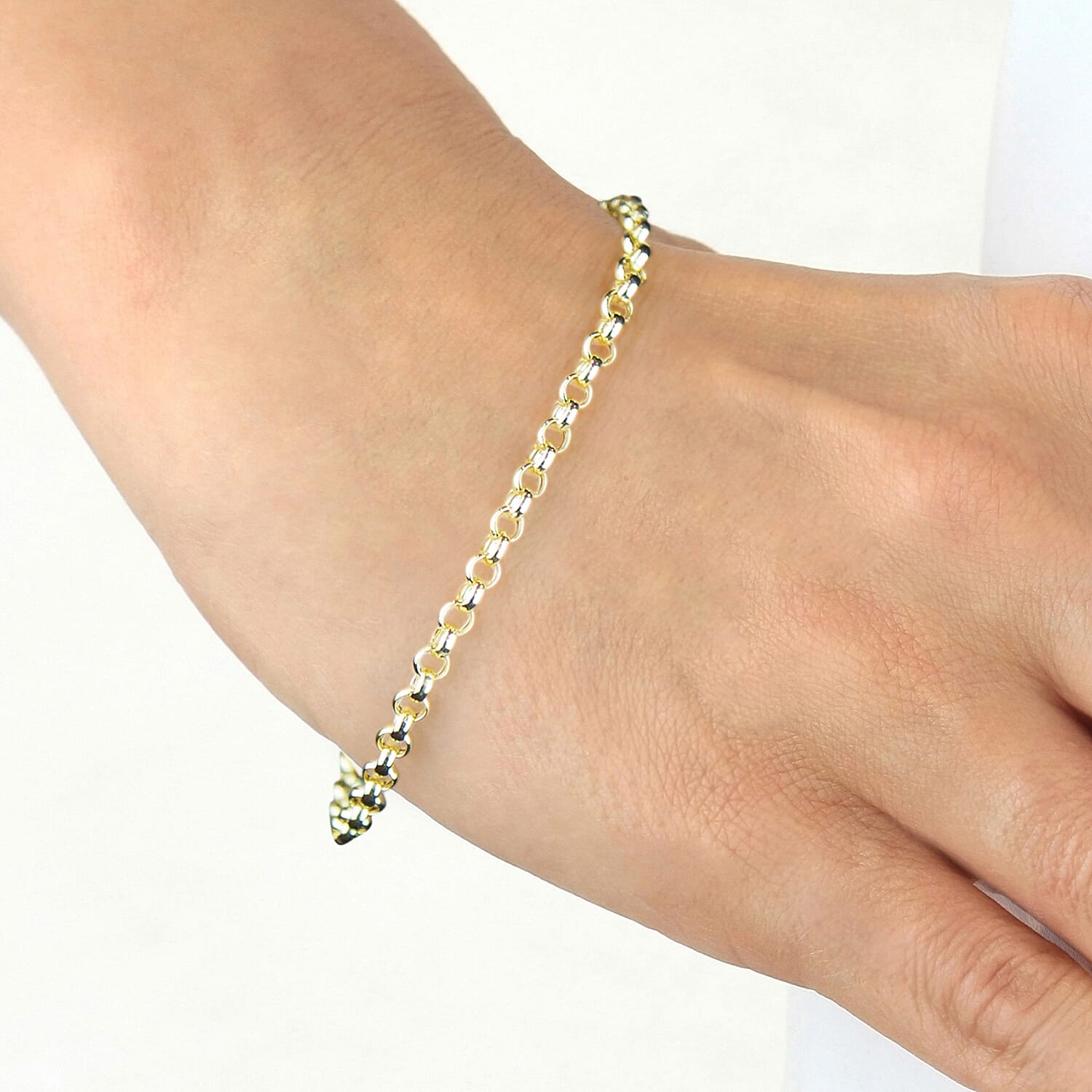 9K Yellow Gold High Finish Hollow Belcher Bracelet 7 Inch 1.5 grams 6093018 1