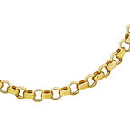 9K Yellow Gold High Finish Hollow Belcher Bracelet 7 Inch, 1.5 grams