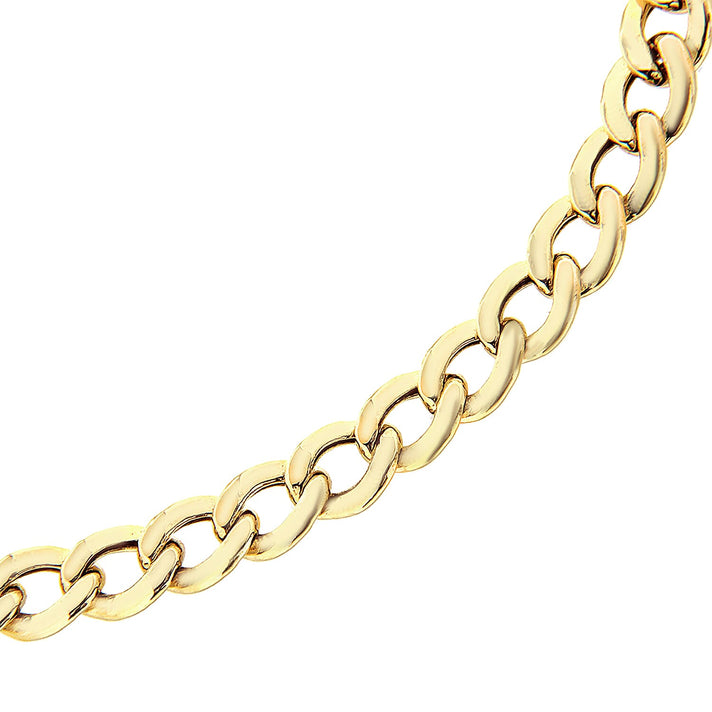 9K Yellow Gold High Finish Hollow Flat Curb Bracelet 7 Inch 1.9 grams 6093016 2