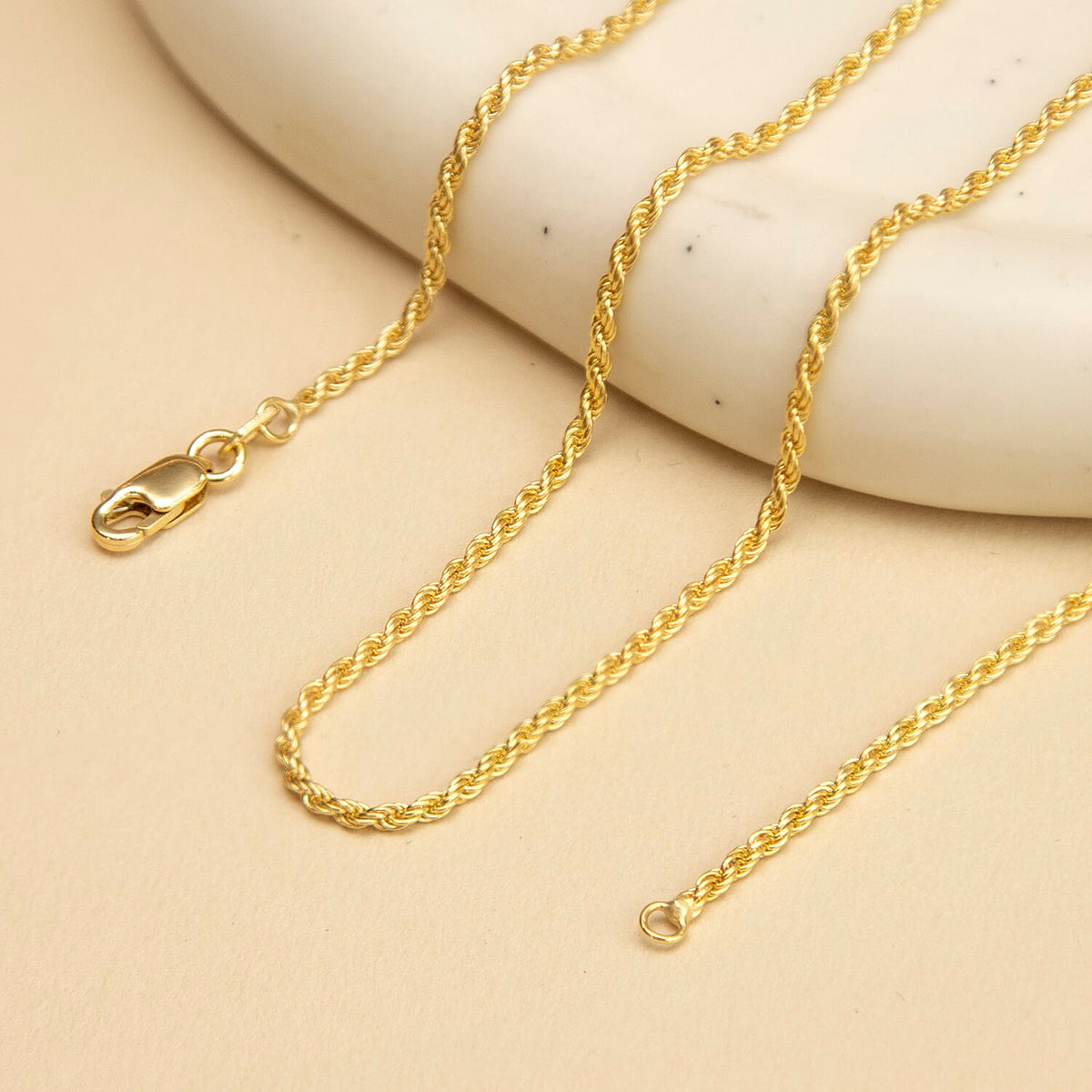 9K Yellow Gold High Finish Rope Chain 22 Inch 4.6 grams 6093098 2