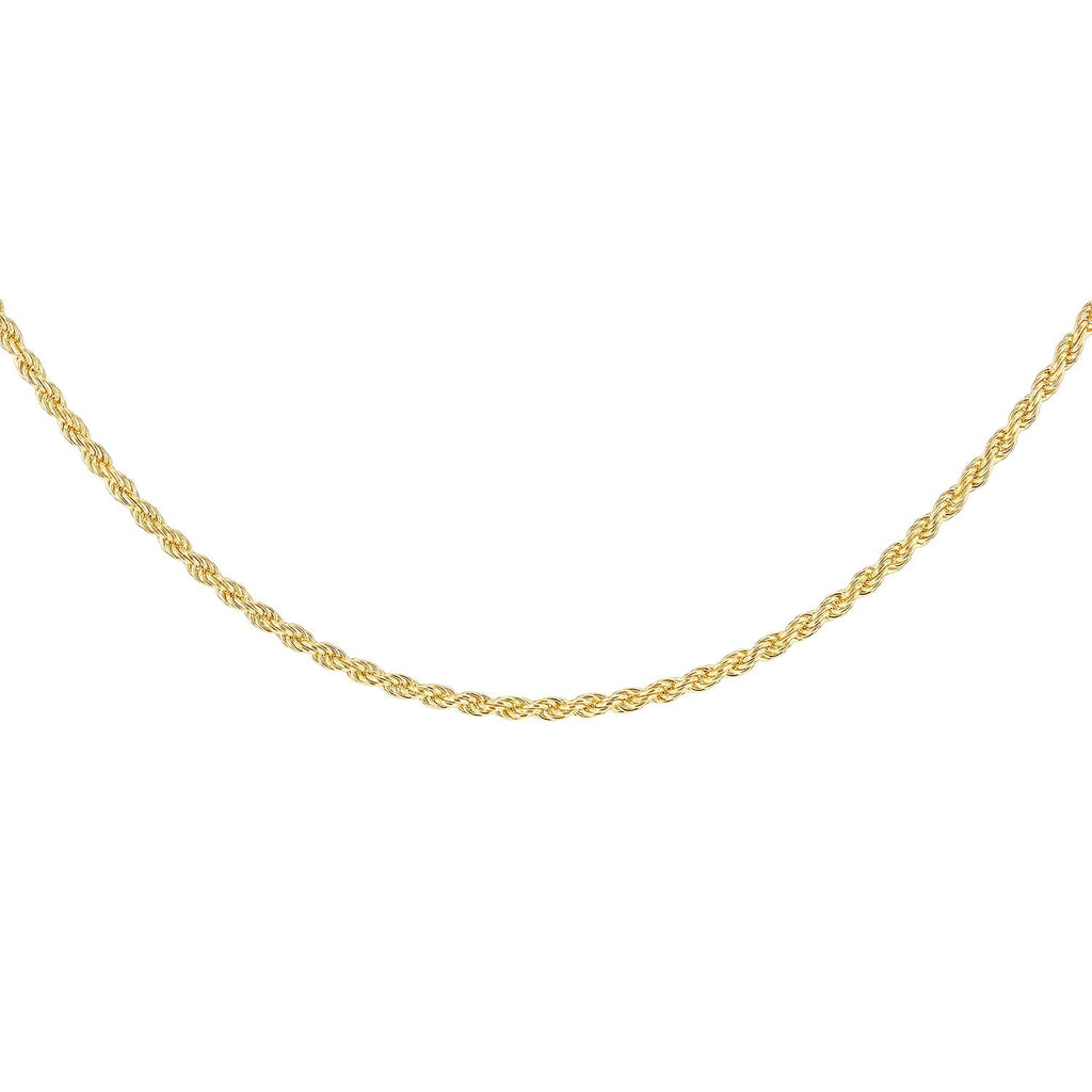 9K Yellow Gold High Finish Rope Chain 22 Inch, 4.6 grams