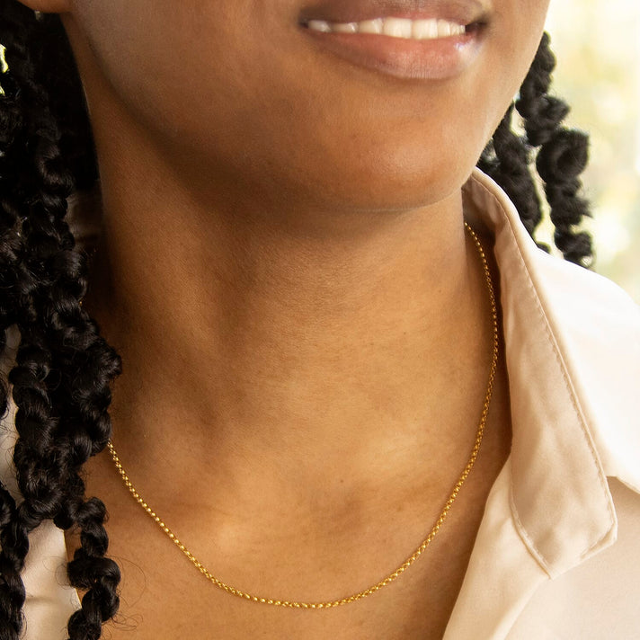 9K Yellow Gold High Finish Round Belcher Chain 18 Inch 2.6 grams 6093067 2